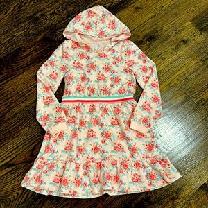Floral hooded sweatshirt dress